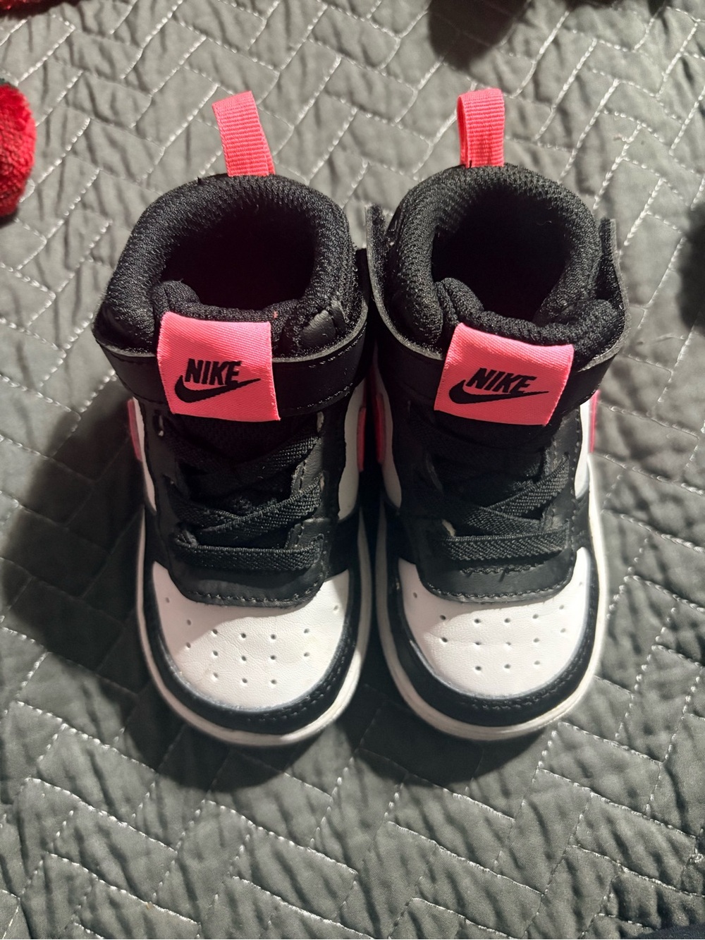 Nike Kids Black, White & Pink High-Top Sneakers